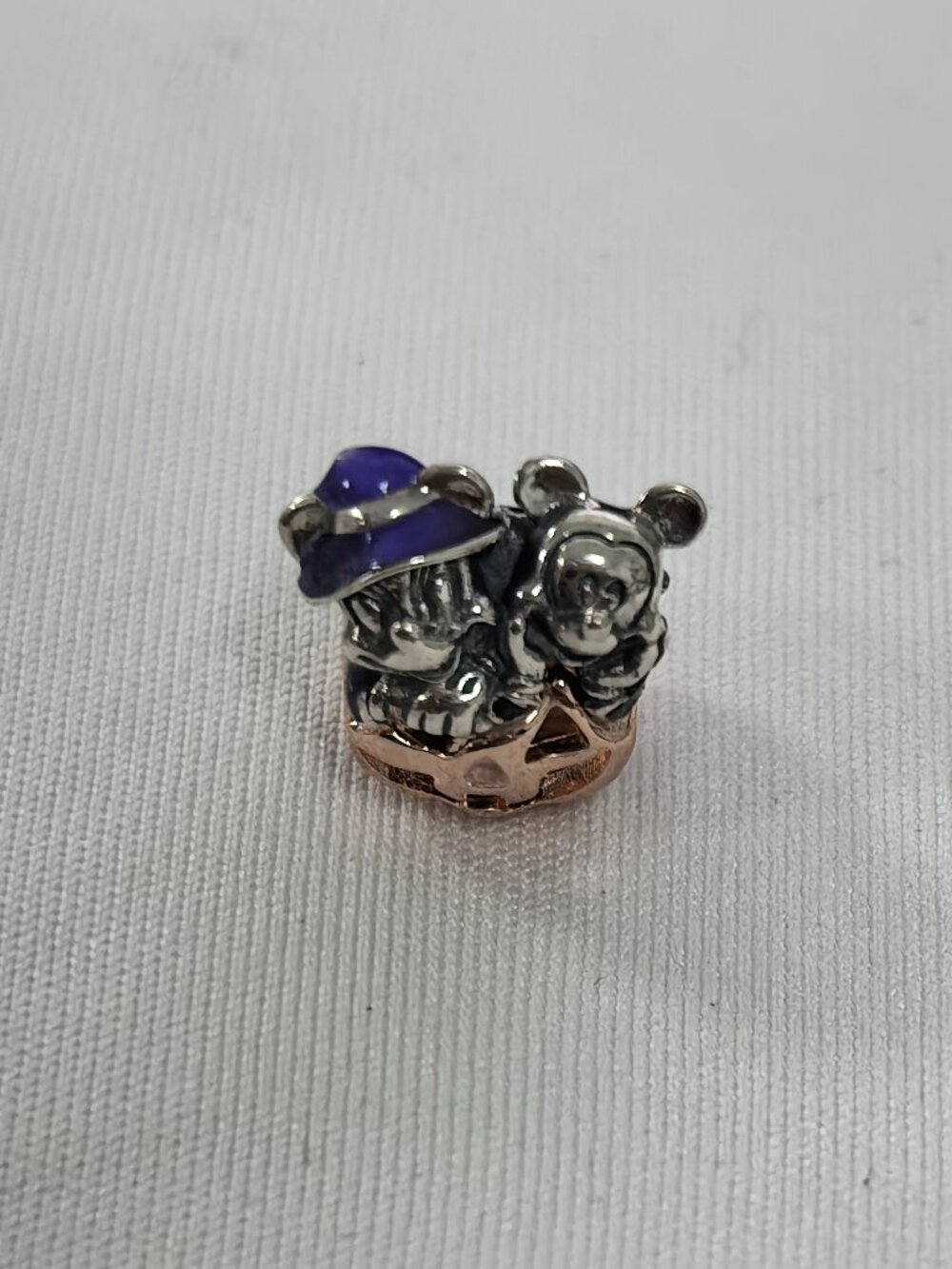 Pandora Disney Mickey Mouse & Minnie Mouse Halloween Pumpkin Charm, Jewelry